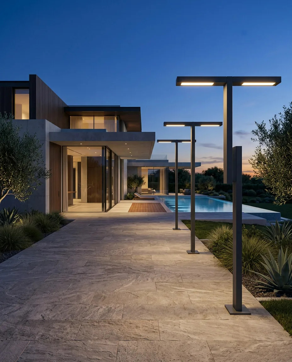 Çift Başlıklı T Formlu Villa Yolu Direği LND-074