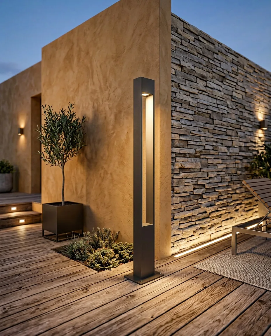 Dikey Işık Yarıklı Teras ve Avlu Direği LND-070