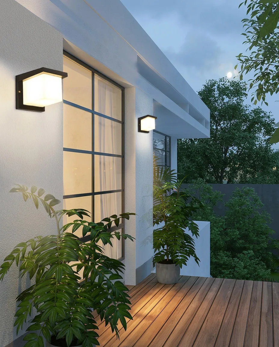 Eğimli Şapkalı Kare Opal Fener Aplik CML-023