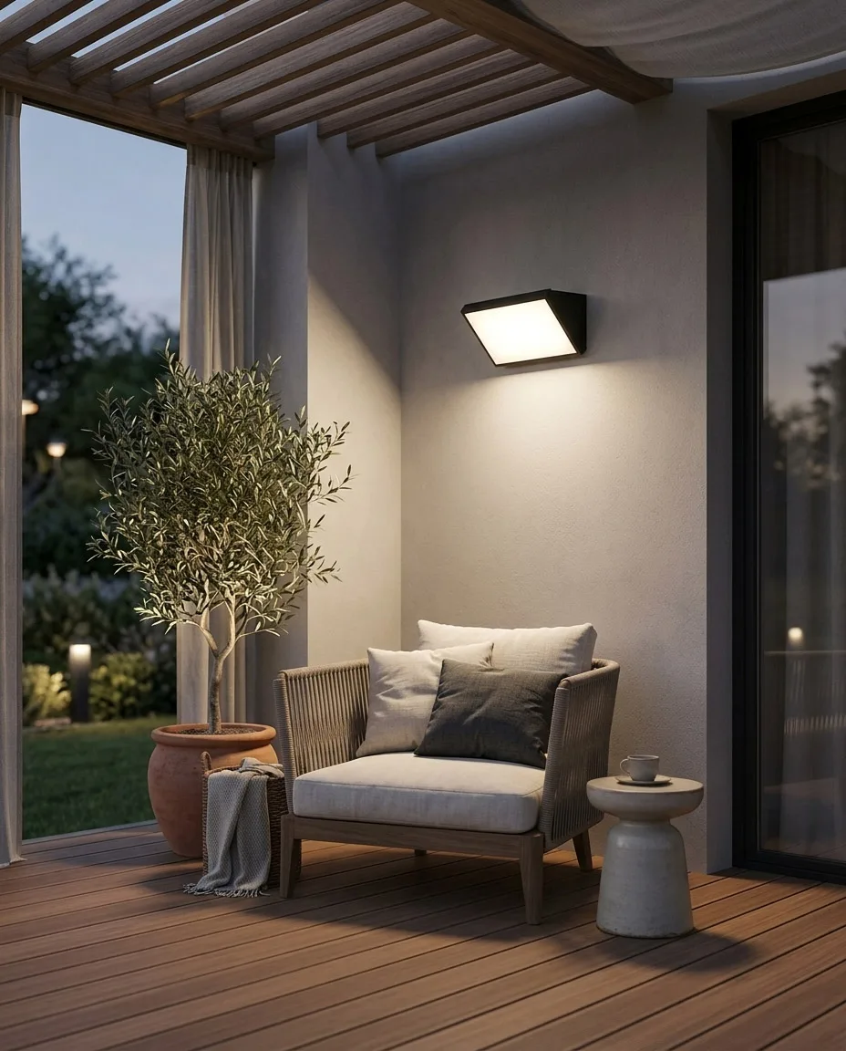Kare Panel Formlu Dış Mekân Duvar Armatürü CML-024