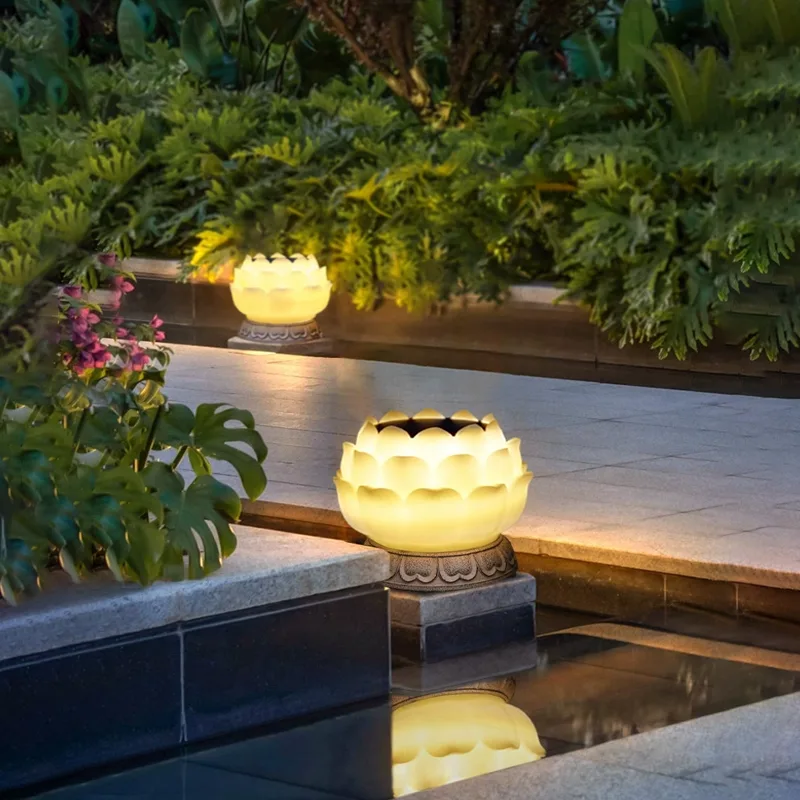 Lotus Formlu Işıklı Bahçe Objesi ORI-023