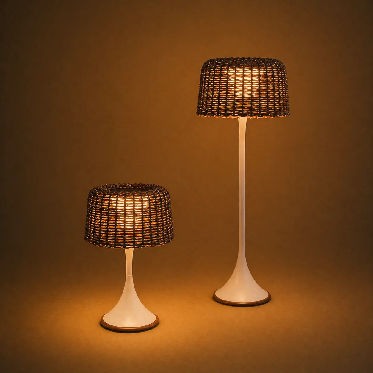 Rattan Başlıklı Kablosuz Masa ve Zemin Lambası DEC-011